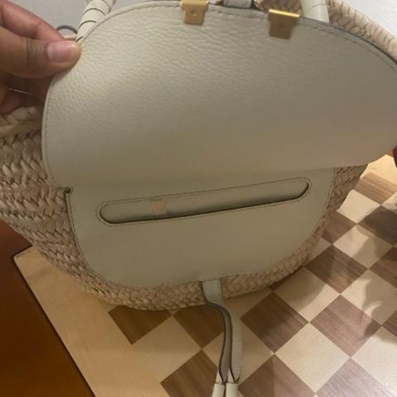 Chloe Marcie Basket Bag Raffia & Leather Medium - Picture 2 of 9